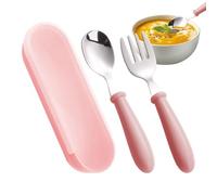 Kids Utensil Set, Fork Spoon with Case, Dishwasher Safe for Easy Cleaning, Stainless Steel Durable Design, Portable Cutlery Kit, Travel Dining Set for School Lunch Camping Picnic Use