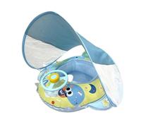 Kids Water Float with Canopy Inflatable Dinosaur Steering Wheel Funny