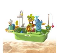 Kids Water Table - Outdoor Water Sand Table - Interactive Educational Sensory Toy with Pump | Sandboxes Beach Toy for Outside Home Playtime Beach Backyard Outdoor Hand-Eye Coordination Develop Skills