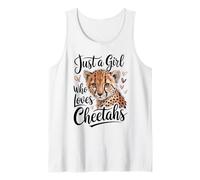 Kids Women Just A Girl Who Loves Cheetahs Animal Lover White Canotta