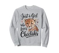 Kids Women Just A Girl Who Loves Cheetahs Animal Lover White Felpa