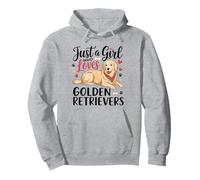 Kids Women Just A Girl Who Loves Golden Retrievers White Felpa con Cappuccio