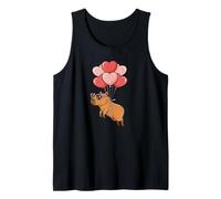 Kids Womens Girls Valentines Day Heart Balloons Capybara Canotta