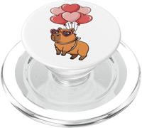 Kids Womens Girls Valentines Day Heart Balloons Capybara PopSockets PopGrip per MagSafe