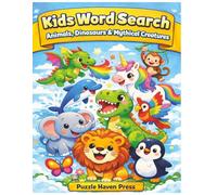 Kids Word Search - Animals, Dinosaurs & Mythical Creatures: A Fun Word Search Book for Kids Ages 4-8