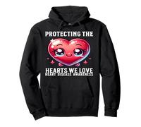 Kids Youth Heart Disease Awareness Support Gifts Heart CHD Felpa con Cappuccio
