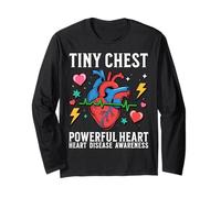 Kids Youth Heart Disease Awareness Support Gifts Heart CHD Maglia a Manica