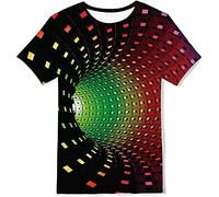 Kids4ever 3D T Shirt Ragazzo Ragazze Adolescentes Personalizzata Ricciolo Colorato Grafico Girocollo Tees Tops Camicie Moda Casual per la Festa del Festival