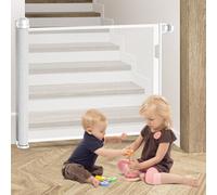 Kidsbuddy Cancelletto Estensibile per scale,0-150cm Cancelletto di Sicurezza Regolabile per Bambini e Cani,Cancelletto Per Bambini Estensibile per Porte,Scale e Corridoi,Uso Interni ed Esterni,Bianco