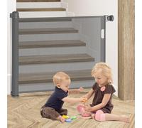 Kidsbuddy Cancelletto Estensibile per scale,0-150cm Cancelletto di Sicurezza Regolabile per Bambini e Cani,Cancelletto Per Bambini Estensibile per Porte,Scale e Corridoi,Uso Interni ed Esterni,Grigio