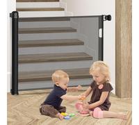 Kidsbuddy Cancelletto Estensibile per scale,0-150CM Cancelletto di Sicurezza Regolabile per Bambini e Cani,Cancelletto Per Bambini Estensibile per Porte,Scale e Corridoi,Uso Interni ed Esterni,Nero