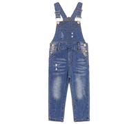 KIDSCOOL Salopette Jeans Bimbi Tasca Petto Strappata Bretelle Regolabili | Spallacci regolabili, ampia tasca sul petto, finitura lavata e dettagli vissuti creano uno stile semplice per tutti i giorni