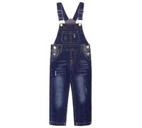 KIDSCOOL Salopette Jeans Bimbi Tasca Petto Strappata Bretelle Regolabili | Spallacci regolabili, ampia tasca sul petto, finitura lavata e dettagli vissuti creano uno stile semplice per tutti i giorni