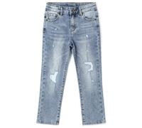 KIDSCOOL SPACE Fascia Elastica per Bambini Moda Strappata Interno Jeans Morbidi Sottili, Azzurro, 7-8 Anni