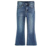 KIDSCOOL SPACE Jean Fille, ourlet fendu avec bords RAL, Taille élastique à l'intérieur, Pantalon en Jean à Jambe Large Très élastique, Bleu Clair, 6-7 Ans