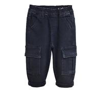 KIDSCOOL SPACE Jeans per Neonati, Vita Elastica per Bambini Piccoli con Pantaloni in Denim Cargo Elasticizzati con Anello a D, Nero, 2-3 Anni