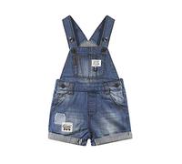 KIDSCOOL SPACE Pantaloncini di Jeans per Bebè e Ragazzini con Taschino a Righe con Fondo Risvolto, Blu,2-3 Anni