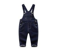 KIDSCOOL SPACE Peto de Mezclilla para Bebé, Peto de Jean de Punto con Lindo Perro de Dibujos Animados en 3D, Azul, 6-12 Meses