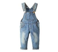 KIDSCOOL SPACE Salopette di Jeans blu Chiaro Regolabile per Bebè e Bambini Piccoli,Blu,3-4 Anni