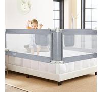 Kidsgigglz Bettgitte 150 cm, griglia per lettino per bambini, protezione dalle cadute, letto con funzione di sollevamento verticale e protezione dalle cadute, sistema di sicurezza rinforzato, letto a