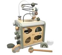 KIDSLINO Cubo motorio in legno Olive I giocattolo motorio a partire da 1 anno personalizzato con nome I cubo attività come regalo per il 1° compleanno per ragazze I Activity Cube a partire dai 12 mesi