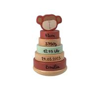 KIDSLINO Torre impilabile in legno Mr. AFFE I giocattolo personalizzato per bambini I regalo per nascita