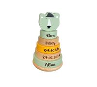 KIDSLINO Torre impilabile in legno Mr. Polar Bear I giocattolo personalizzato per bambini I regalo per nascita
