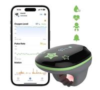 KidsO2 Pulsossimetro Indossabile in Tempo Reale Per Bambini, Monitor Della Saturazione Di Ossigeno Bluetooth Per Bambini Piccolo Con Allarme, Rapporto Gratuito di O2 e Frequenza Cardiaca