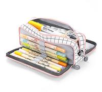 KidsPark Astuccio Scuola, Astuccio Grande Capacità con 3 Scomparti per Elementare Media Bambina, Astuccio Portapenne Bambino Astuccio Portamatite Studenti, Attraversare