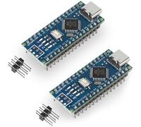 KidsRobot Nano compatibile con Arduino Nano 3.0 Dev Board, USB Type-C, intestazioni pre-saldate ATmega328P 5V 16MHz Micro-Controller Board (2PCS)