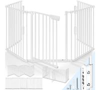 KIDUKU® Barriera di sicurezza 300 cm per Bambini e Animali | Cancelletto Griglia di Sicurezza per Camino - Preassemblato | Barriera Protettiva Pieghevole per Porte o Scale - 5 Pannelli
