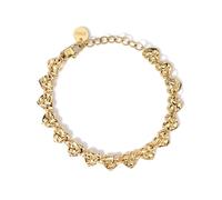 KIDULT - Bracciale Donna - Bracciale dorato con cuori effetto martellato - 831009