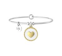 KIDULT - Bracciale rigido donna con ciondolo tondo e cuore