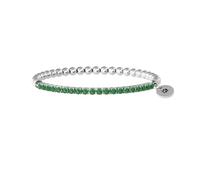 KIDULT - Bracciale elastico con sfere lucide e smeraldi sintetici
