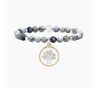 KIDULT - Bracciale Famiglia con agata multicolor e ciondolo