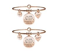 KIDULT - BRACCIALE IN ACCIAIO 316L CON CIONDOLO MAMMA FIGLIA E PVD ROSE' - COD 731021