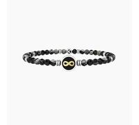 KIDULT - Bracciale in acciaio 316L PVD giallo e nero agata | Symbols