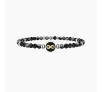 KIDULT - Bracciale in acciaio 316L PVD giallo e nero agata | Symbols