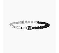 KIDULT - Bracciale in acciaio 316L PVD nero agata | Friendship