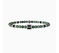 KIDULT - Bracciale da uomo con agata nera e giada verde