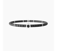 KIDULT - Bracciale elastico uomo con ematite grigia e cristalli