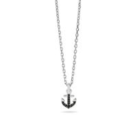 KIDULT - Collana Uomo - Collana con ciondolo ancora in cristalli neri - 851110