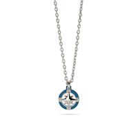 KIDULT - Collana Uomo - Collana con ciondolo rosa dei venti in acciaio e blu - 851108