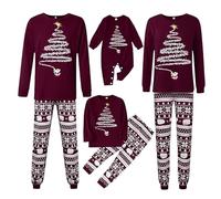 Kiduoua Pigiama Natale Famiglia, Pigiama Natalizi per Tutta la Famiglia Pigiami Natalizio Coordinati Manica Lungo 2 Pezzi Pigiami di Natalizi Lui e lei Famiglia Coordinati Set Comodo
