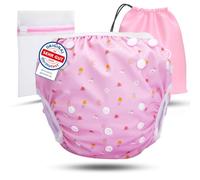 KIDVERSE pannolini acquatici baby costume da bagno 0-3 anni - pannolino piscina neonato regolabile e delicato sulla pelle - pannolino da nuoto con borsa e rete per lavaggio
