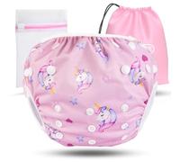 KIDVERSE pannolini acquatici baby costume da bagno 0-3 anni - pannolino piscina neonato regolabile e delicato sulla pelle - pannolino da nuoto con borsa e rete per lavaggio