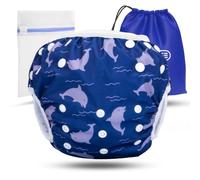 KIDVERSE pannolini acquatici baby costume da bagno 0-3 anni - pannolino piscina neonato regolabile e delicato sulla pelle - pannolino da nuoto con borsa e rete per lavaggio