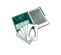 KIDYWOLF - KIDYDRAW Mini Animali del Mondo - Tavoletta Disegno 30 Modelli | Schermo LCD da 8,2 pollici, 30 sagome riutilizzabili da ricalcare, lavagna magica leggera, tasto cancella, dai 4 anni