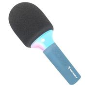KIDYWOLF - KIDYMIC Blu - Microfono Karaoke Bambini Bluetooth 4 anni+ | Senza fili, altoparlante integrato da 5 W, 6 effetti vocali, luci LED multicolore, ricarica USB-C, leggero e facile da tenere