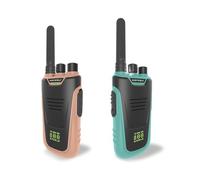 KIDYWOLF - KIDYTALK Rosa e Blu - Set da 2 Walkie Talkie Bambini 5 Anni+ | Ricaricabili via USB, leggeri e facili da usare, gioco di avventura in coppia dentro e fuori casa, portata fino a 6 km